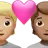 Couple With Heart: Person, Person, Medium-Light Skin Tone, Medium Skin Tone