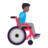 Man In Manual Wheelchair Facing Right: Medium-Dark Skin Tone
