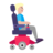 Man In Motorized Wheelchair Facing Right: Medium-Light Skin Tone