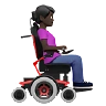 Woman In Motorized Wheelchair Facing Right: Dark Skin Tone Emoji 👩🏿‍🦼‍➡️ image - Apple style