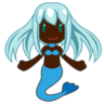Mermaid: Dark Skin Tone Emoji 🧜🏿‍♀️ image - Emojidex style