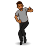 Man Dancing: Medium-Dark Skin Tone Emoji 🕺🏾 image - Emojidex style