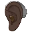 Ear With Hearing Aid: Dark Skin Tone