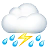Эмодзи Грозовая туча с дождем ⛈ image - Apple style