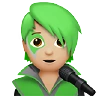 Singer: Medium-Light Skin Tone Emoji 🧑🏼‍🎤 image - Apple style
