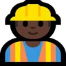 Construction Worker: Dark Skin Tone Emoji 👷🏿 image - Microsoft Windows 10 Segoe UI Emoji style