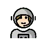 Woman Astronaut: Light Skin Tone Emoji 👩🏻‍🚀 image - OpenMoji style