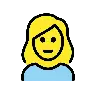 Woman: Blond Hair Emoji 👱‍♀️ image - OpenMoji style