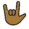 Love-You Gesture: Medium-Dark Skin Tone Emoji 🤟🏾 image - OpenMoji style