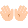 Open Hands: Light Skin Tone Emoji 👐🏻 image - Tossface style