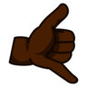 Call Me Hand: Dark Skin Tone Emoji 🤙🏿 image - Emojidex style