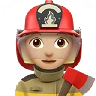 Woman Firefighter: Medium-Light Skin Tone Emoji 👩🏼‍🚒 image - Apple style