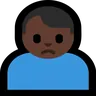 Man Frowning: Dark Skin Tone Emoji 🙍🏿‍♂️ image - Microsoft Windows 10 Segoe UI Emoji style