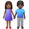 Woman And Man Holding Hands: Medium-Dark Skin Tone, Dark Skin Tone Emoji 👩🏾‍🤝‍👨🏿 image - Samsung style