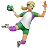 Woman Playing Handball: Medium-Light Skin Tone
