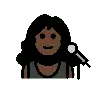 Woman Singer: Dark Skin Tone Emoji 👩🏿‍🎤 image - OpenMoji style