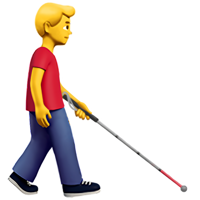 Man With White Cane Facing Right