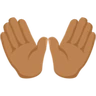 Open Hands: Medium Skin Tone Emoji 👐🏽 image - Facebook Messenger (2016) style