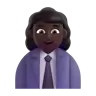 Woman Office Worker: Dark Skin Tone Emoji 👩🏿‍💼 image - Microsoft 3D Fluent style