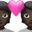 Couple With Heart: Dark Skin Tone