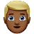 Man: Medium-Dark Skin Tone, Blond Hair