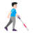 Man With White Cane Facing Right: Light Skin Tone