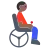 Man In Motorized Wheelchair: Medium-Dark Skin Tone