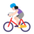 Woman Biking: Light Skin Tone