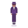 Person In Suit Levitating: Medium Skin Tone Emoji 🕴🏽 image - Microsoft Classic 2D style
