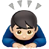 Man Bowing: Light Skin Tone Emoji 🙇🏻‍♂️ image - Apple style