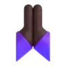 Folded Hands: Dark Skin Tone Emoji 🙏🏿 image - Microsoft 3D Fluent style