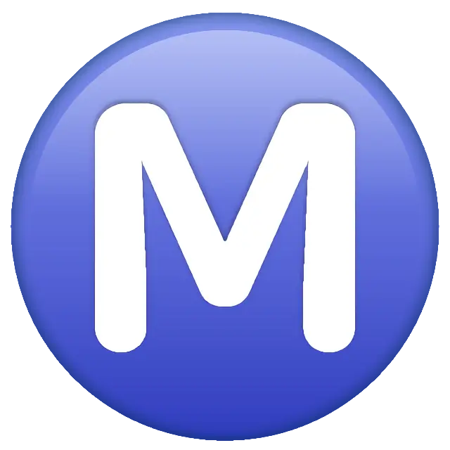 Círculo latino mayúscula M