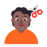 Person Getting Haircut: Medium-Dark Skin Tone Emoji 💇🏾 image - Microsoft Classic 2D style