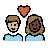 Couple With Heart: Person, Person, Medium-Light Skin Tone, Dark Skin Tone