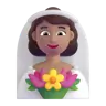 Woman With Veil: Medium Skin Tone Emoji 👰🏽‍♀️ image - Microsoft 3D Fluent style