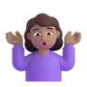 Woman Shrugging: Medium Skin Tone Emoji 🤷🏽‍♀️ image - Microsoft 3D Fluent style