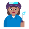 Woman Factory Worker: Medium Skin Tone Emoji 👩🏽‍🏭 image - Microsoft Classic 2D style
