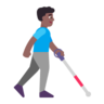 Man With White Cane Facing Right: Medium-Dark Skin Tone Emoji 👨🏾‍🦯‍➡️ image - Microsoft Classic 2D style