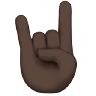 Sign Of The Horns: Dark Skin Tone Emoji 🤘🏿 image - Apple style