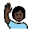 Person Raising Hand: Dark Skin Tone