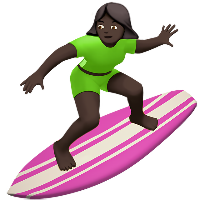 Woman Surfing: Dark Skin Tone