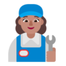 Woman Mechanic: Medium Skin Tone Emoji 👩🏽‍🔧 image - Microsoft Classic 2D style