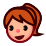 Girl: Medium-Light Skin Tone Emoji 👧🏼 image - Emojidex style