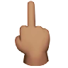 Middle Finger: Medium Skin Tone Emoji 🖕🏽 image - Apple style