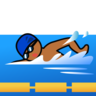 Person Swimming: Medium-Dark Skin Tone Emoji 🏊🏾 image - Emojidex style