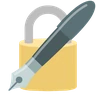 Эмодзи Закрытый замок и чернильное перо 🔏 image - Skype style