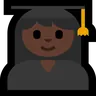 Woman Student: Dark Skin Tone Emoji 👩🏿‍🎓 image - Microsoft Windows 10 Segoe UI Emoji style