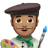 Man Artist: Medium Skin Tone Emoji 👨🏽‍🎨 image - Apple style