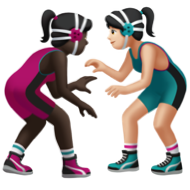 Women Wrestling: Dark Skin Tone, Light Skin Tone