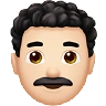 Man: Light Skin Tone, Curly Hair Emoji 👨🏻‍🦱 image - Apple style